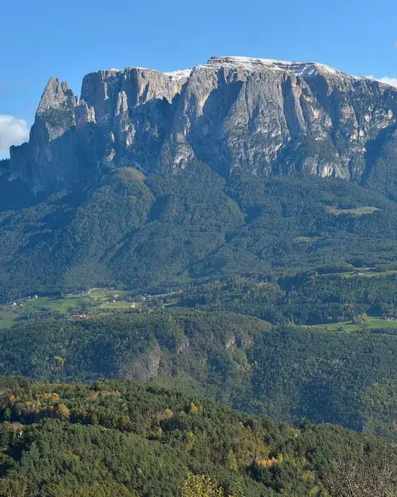 Schlern über Wiesen